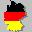 Allemagne, carte avec drapeau, 32x32.ICO